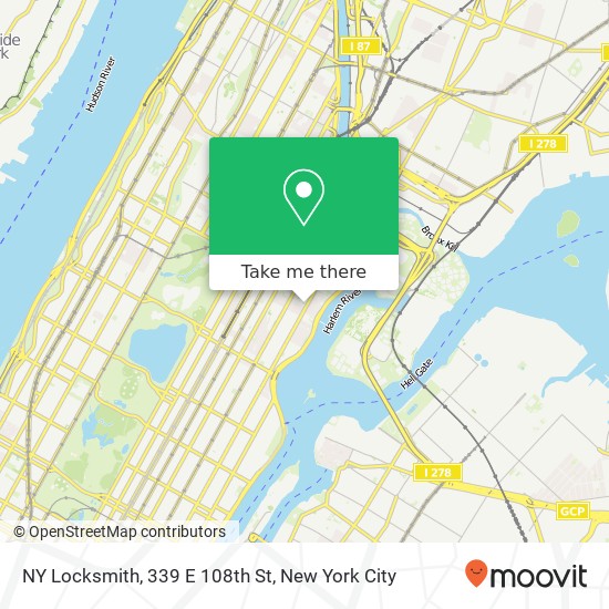 Mapa de NY Locksmith, 339 E 108th St