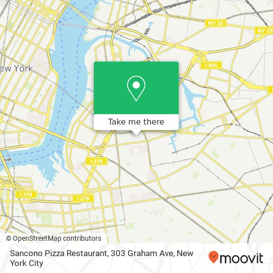 Mapa de Sancono Pizza Restaurant, 303 Graham Ave