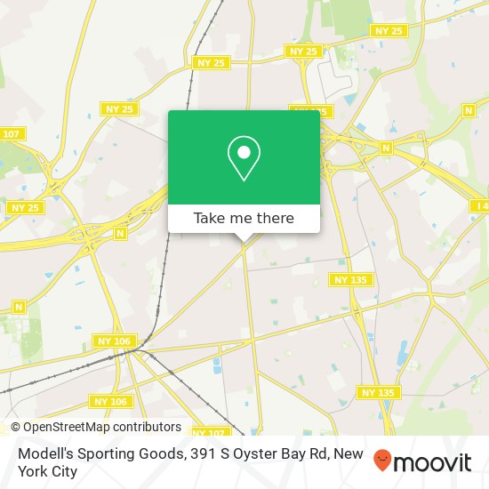 Mapa de Modell's Sporting Goods, 391 S Oyster Bay Rd