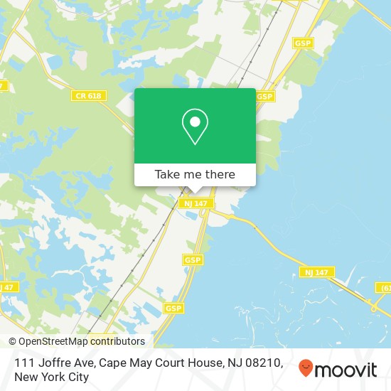 Mapa de 111 Joffre Ave, Cape May Court House, NJ 08210