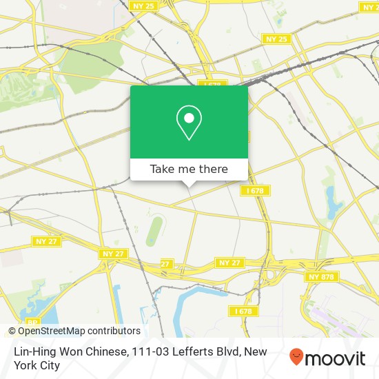 Lin-Hing Won Chinese, 111-03 Lefferts Blvd map