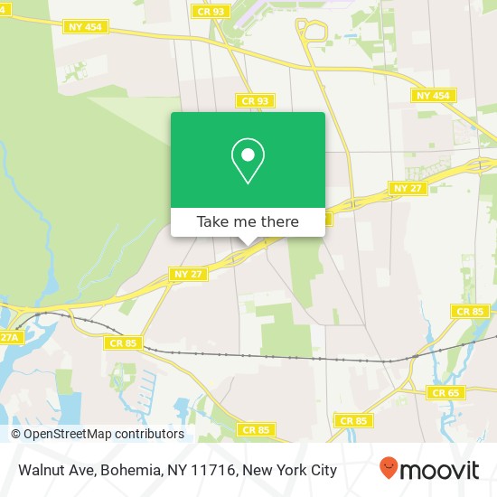 Mapa de Walnut Ave, Bohemia, NY 11716