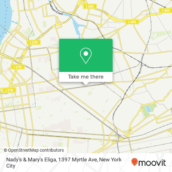 Mapa de Nady's & Mary's Eliga, 1397 Myrtle Ave