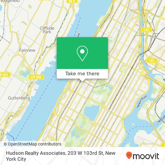 Mapa de Hudson Realty Associates, 203 W 103rd St