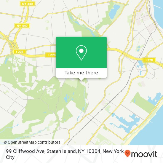 Mapa de 99 Cliffwood Ave, Staten Island, NY 10304
