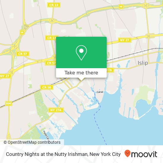 Country Nights at the Nutty Irishman map