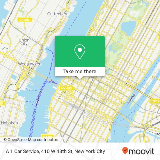 A 1 Car Service, 410 W 48th St map