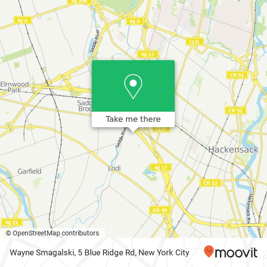 Mapa de Wayne Smagalski, 5 Blue Ridge Rd