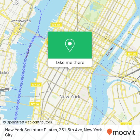 Mapa de New York Sculpture Pilates, 251 5th Ave