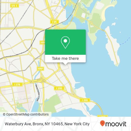 Mapa de Waterbury Ave, Bronx, NY 10465
