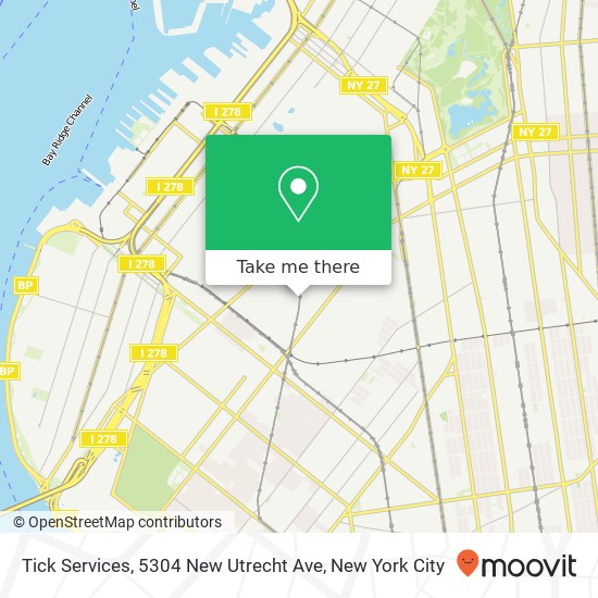 Mapa de Tick Services, 5304 New Utrecht Ave