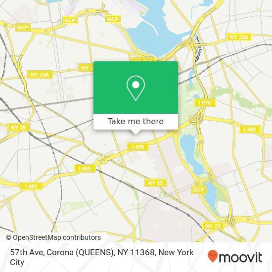 Mapa de 57th Ave, Corona (QUEENS), NY 11368