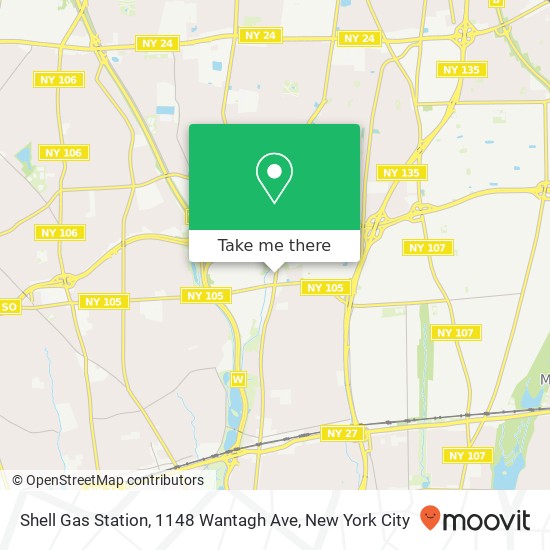 Mapa de Shell Gas Station, 1148 Wantagh Ave