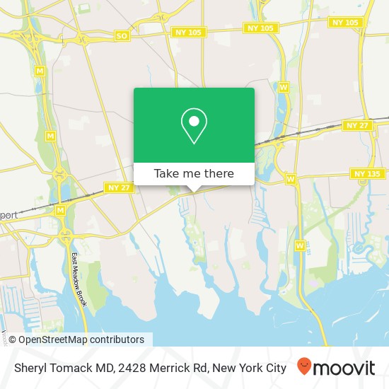 Mapa de Sheryl Tomack MD, 2428 Merrick Rd