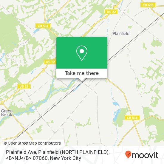 Plainfield Ave, Plainfield (NORTH PLAINFIELD), <B>NJ< / B> 07060 map