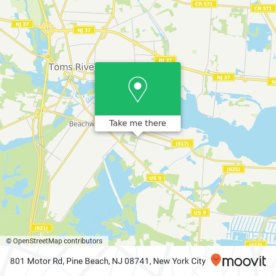 Mapa de 801 Motor Rd, Pine Beach, NJ 08741