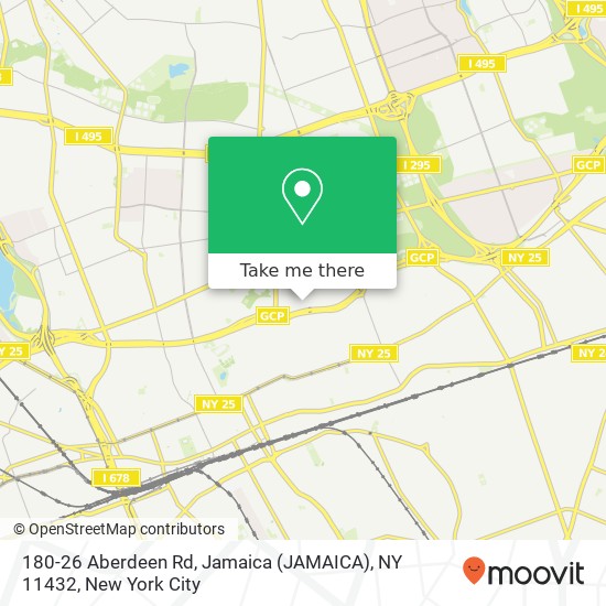 Mapa de 180-26 Aberdeen Rd, Jamaica (JAMAICA), NY 11432