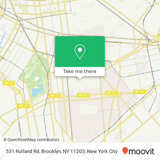Mapa de 531 Rutland Rd, Brooklyn, NY 11203