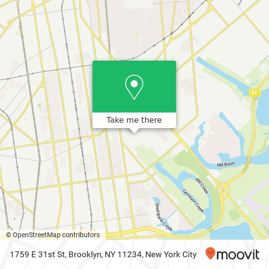 Mapa de 1759 E 31st St, Brooklyn, NY 11234