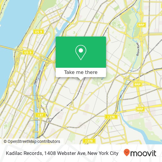 Kadilac Records, 1408 Webster Ave map