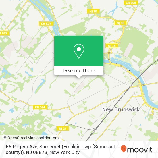 56 Rogers Ave, Somerset (Franklin Twp (Somerset county)), NJ 08873 map