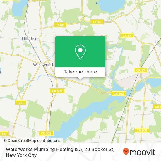 Mapa de Waterworks Plumbing Heating & A, 20 Booker St