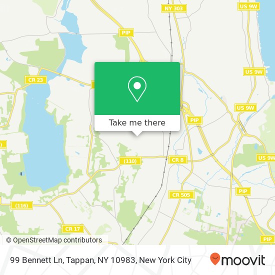 Mapa de 99 Bennett Ln, Tappan, NY 10983