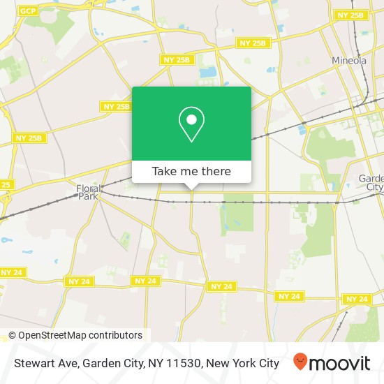 Mapa de Stewart Ave, Garden City, NY 11530