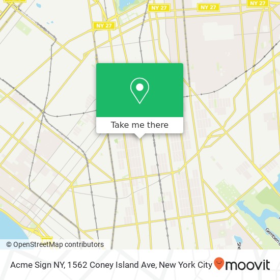 Mapa de Acme Sign NY, 1562 Coney Island Ave