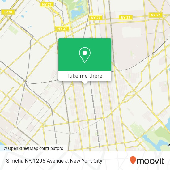 Simcha NY, 1206 Avenue J map