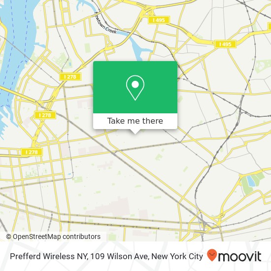 Mapa de Prefferd Wireless NY, 109 Wilson Ave