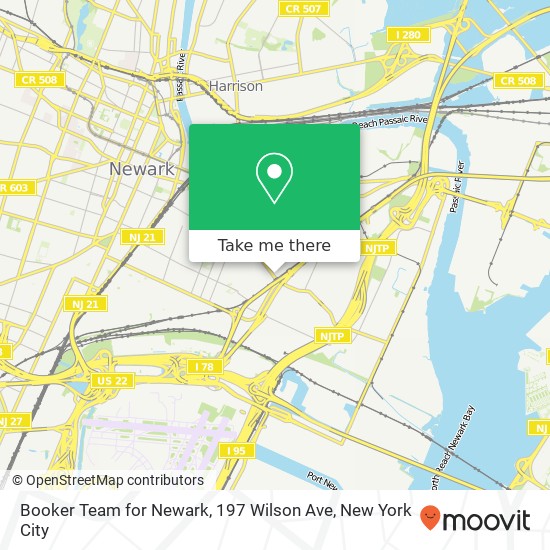 Booker Team for Newark, 197 Wilson Ave map