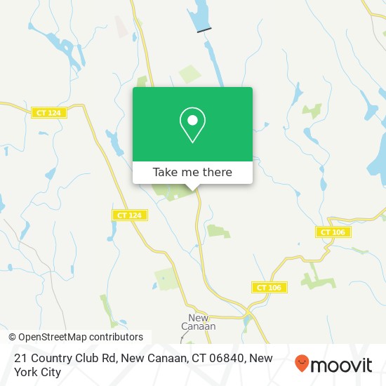 Mapa de 21 Country Club Rd, New Canaan, CT 06840