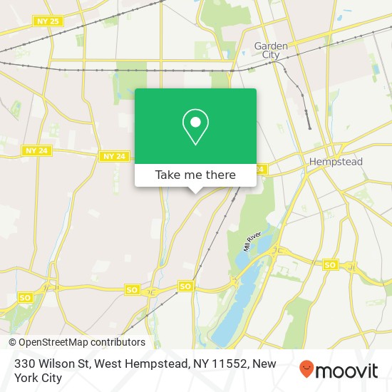 Mapa de 330 Wilson St, West Hempstead, NY 11552
