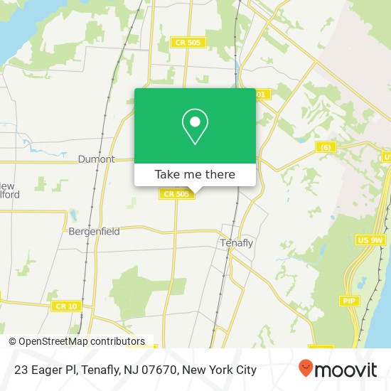 Mapa de 23 Eager Pl, Tenafly, NJ 07670