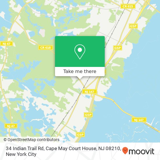 34 Indian Trail Rd, Cape May Court House, NJ 08210 map