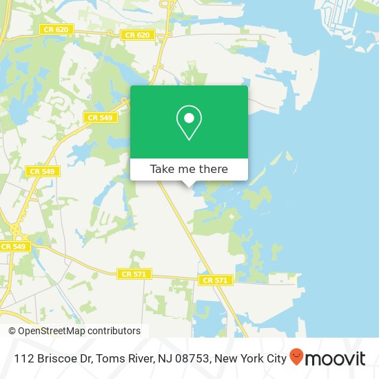 Mapa de 112 Briscoe Dr, Toms River, NJ 08753