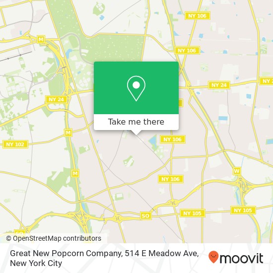 Mapa de Great New Popcorn Company, 514 E Meadow Ave