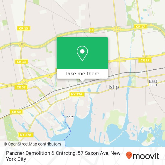 Mapa de Panzner Demolition & Cntrctng, 57 Saxon Ave