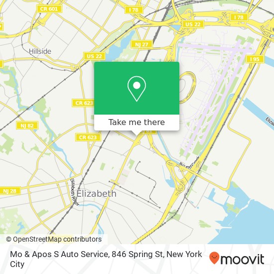 Mapa de Mo & Apos S Auto Service, 846 Spring St