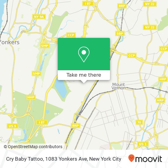 Cry Baby Tattoo, 1083 Yonkers Ave map