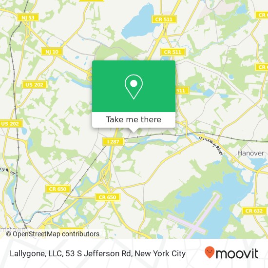 Mapa de Lallygone, LLC, 53 S Jefferson Rd