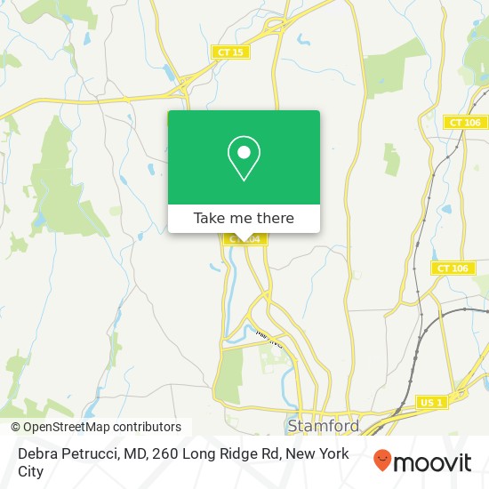 Mapa de Debra Petrucci, MD, 260 Long Ridge Rd
