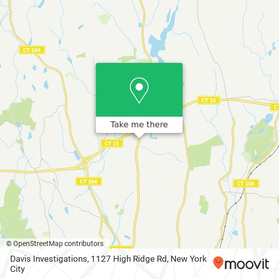 Mapa de Davis Investigations, 1127 High Ridge Rd