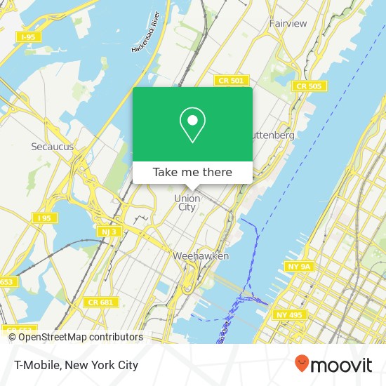 Mapa de T-Mobile, 4721 Bergenline Ave