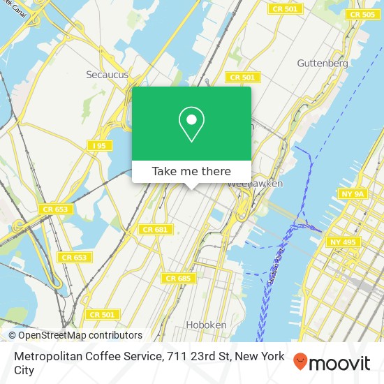 Mapa de Metropolitan Coffee Service, 711 23rd St