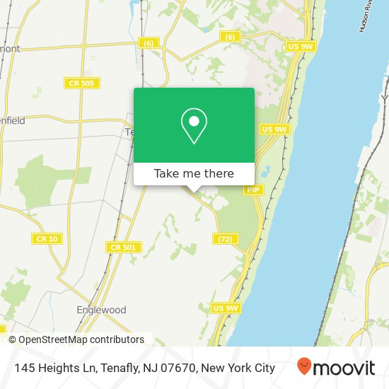 Mapa de 145 Heights Ln, Tenafly, NJ 07670