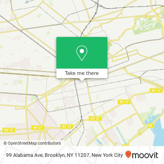 Mapa de 99 Alabama Ave, Brooklyn, NY 11207