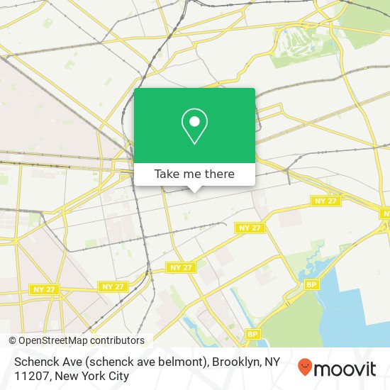 Mapa de Schenck Ave (schenck ave belmont), Brooklyn, NY 11207