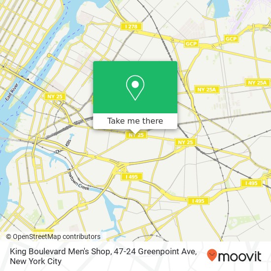 King Boulevard Men's Shop, 47-24 Greenpoint Ave map